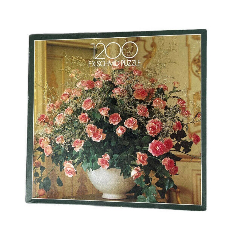 Vintage FX Schmid Exquisit Bunch of Roses 1200 Piece Jigsaw Puzzle West Germany